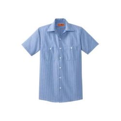 Red Kap ®  Long Size, Short Sleeve Striped Industrial Work Shirt. CS20LONG
