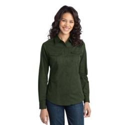 Port Authority ®  Ladies Stain-Resistant Roll Sleeve Twill Shirt. L649